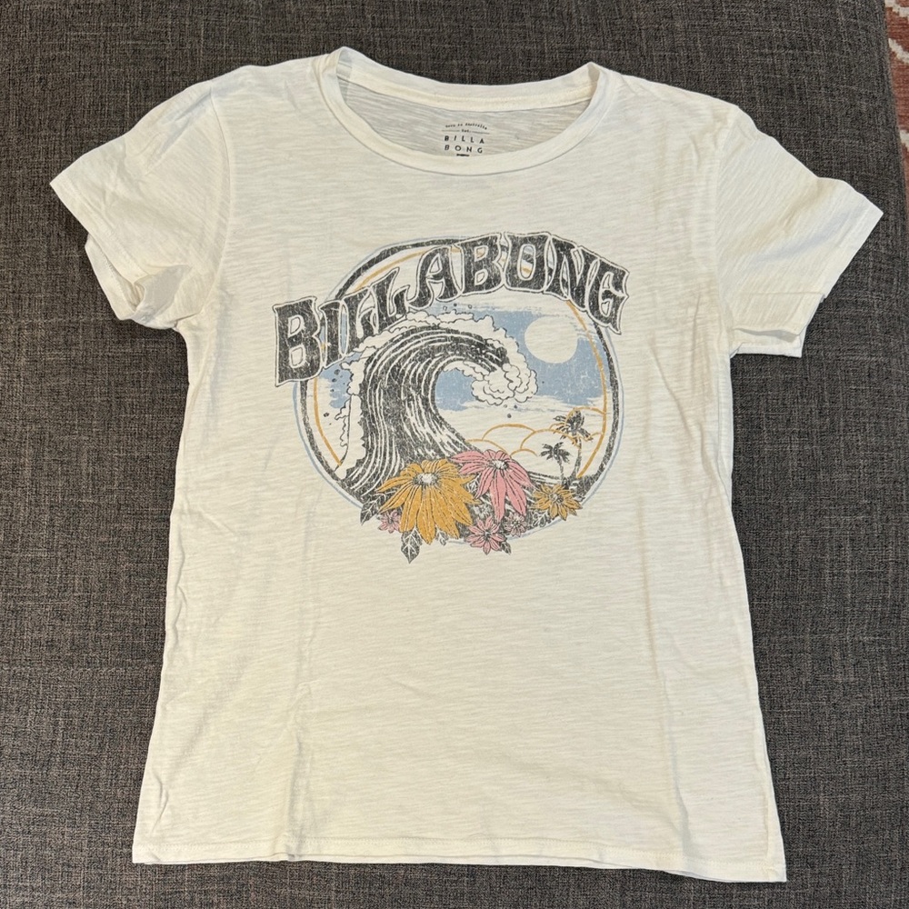 Billabong Graphic Wave Surf Tee Cream White Size S